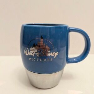 Walt Disney Pictures Blue Ceramic & Stainless Steel Coffee Cup Mug